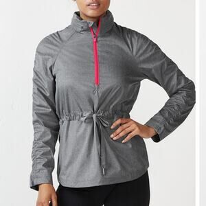 Fabletics Danielle Gray Pink Packable Hood Jacket Size M